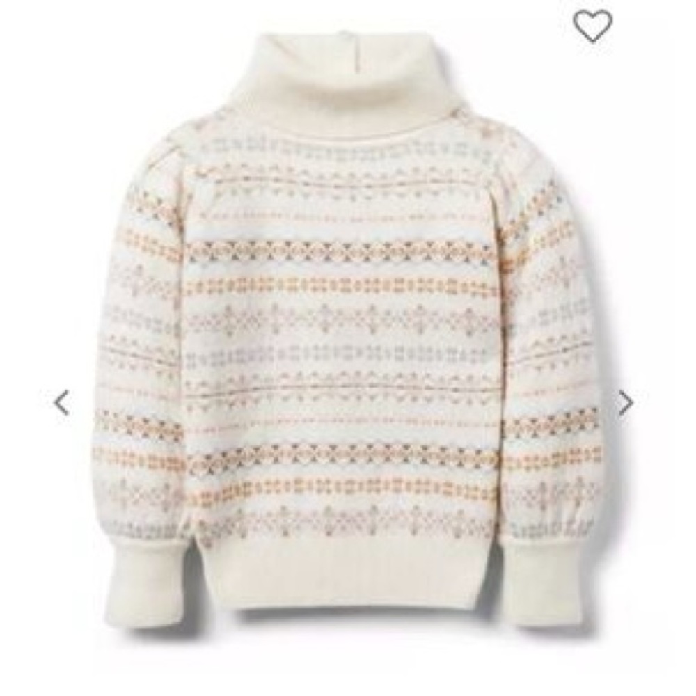 Janie and Jack Cream and Brown Cowl Turtleneck Sweater